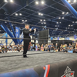 Announcing in Downtown Houston, June 2025